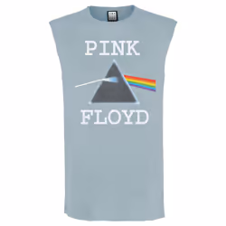 Amplified Mens Dark Side Of The Moon Pink Floyd Sleeveless Tank Top - L, Strange Blue