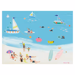 Mary Donald Sunshine Cove Canvas Print - 30cm x 40cm, Blue/Cream