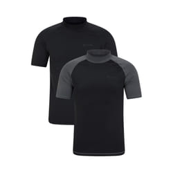 Mountain Warehouse Mens Rash Guard (Pack of 2) - M, Black