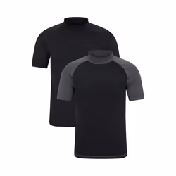 Mountain Warehouse Mens Rash Guard (Pack of 2) - 3XL, Black