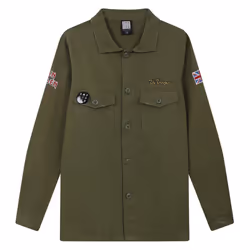 Amplified Mens Iron Maiden Military Overshirt - XXL, Khaki Green