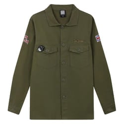 Amplified Mens Iron Maiden Military Overshirt - XXL, Khaki Green