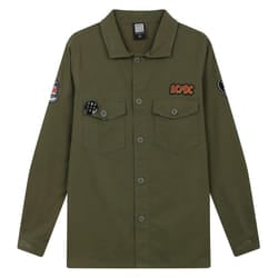 Amplified Mens AC/DC Military Overshirt - M, Khaki Green