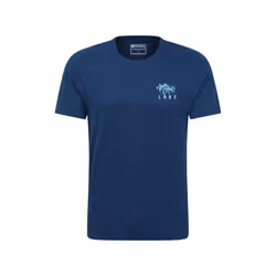 Mountain Warehouse Mens Looe Printed Organic T-Shirt - L, Navy