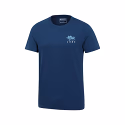 Mountain Warehouse Mens Looe Printed Organic T-Shirt - L, Navy