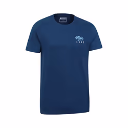 Mountain Warehouse Mens Looe Printed Organic T-Shirt - L, Navy