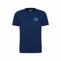 Mountain Warehouse Mens Falmouth Printed Organic T-Shirt - S, Navy
