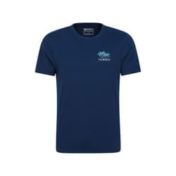 Mountain Warehouse Mens Falmouth Printed Organic T-Shirt - S, Navy