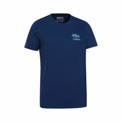 Mountain Warehouse Mens Falmouth Printed Organic T-Shirt - S, Navy