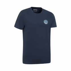 Mountain Warehouse Mens Ambleside Tree Ring Organic T-Shirt - XS, Dark Blue