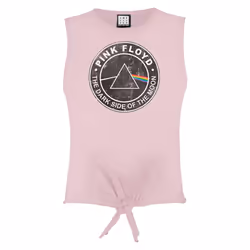 Amplified Womens/Ladies The Dark Side Of The Moon Pink Floyd Sleeveless Crop Top - S, Pink 182