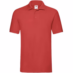 Fruit of the Loom Mens Premium Cotton Pique Polo Shirt - L, Red