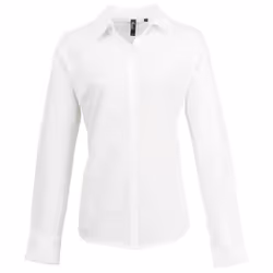 Premier Womens/Ladies Signature Pearlised Oxford Long-Sleeved Shirt - 20 UK, White