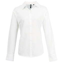 Premier Womens/Ladies Signature Pearlised Oxford Long-Sleeved Shirt - 20 UK, White