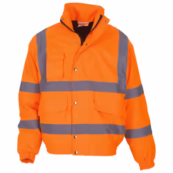 Yoko Unisex Adult Classic Hi-Vis Safety Bomber Jacket - XL, Orange