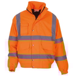 Yoko Unisex Adult Classic Hi-Vis Safety Bomber Jacket - XL, Orange
