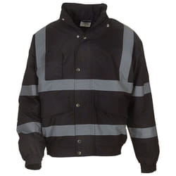 Yoko Unisex Adult Classic Hi-Vis Bomber Jacket - XXL, Black