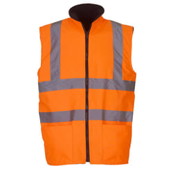 Yoko Unisex Adult Hi-Vis Fleece Reversible Gilet - 3XL, Orange
