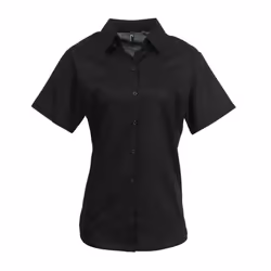 Premier Womens/Ladies Signature Pearlised Oxford Short-Sleeved Shirt - 22 UK, Black
