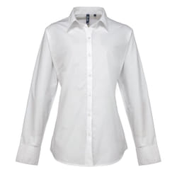 Premier Womens/Ladies Supreme Poplin Long-Sleeved Formal Shirt - 22 UK, White