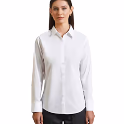Premier Womens/Ladies Supreme Poplin Long-Sleeved Formal Shirt - 22 UK, White
