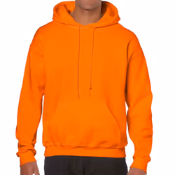 Gildan Mens Hoodie - 3XL, Safety Orange