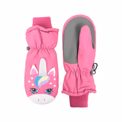 Mountain Warehouse Girls Critter Unicorn Ski Mittens - 9-10 Years, Pink