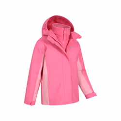 Mountain Warehouse Childrens/Kids Lightning 3 in 1 Waterproof Jacket - 7-8 Years, Light Pink