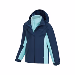Mountain Warehouse Childrens/Kids Lightning 3 in 1 Waterproof Jacket - 3-4 Years, Blue