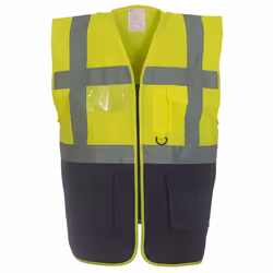 Yoko Unisex Adult Executive Hi-Vis Waistcoat - L, Yellow/Navy
