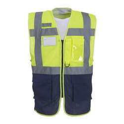 Yoko Mens Executive Mesh Hi-Vis Vest - 3XL, Yellow/Navy