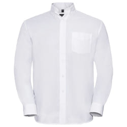 Russell Mens Oxford Easy-Care Long-Sleeved Shirt - 18.5in, White