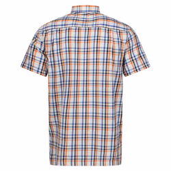 Regatta Mens Mindano VIII Checked Short-Sleeved Shirt - S, New Royal/Persimmon/Marshmallow
