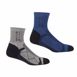 Regatta Mens Active Outdoor Socks (Pack of 2) - 6 UK-8 UK, Navy/Dark Steel