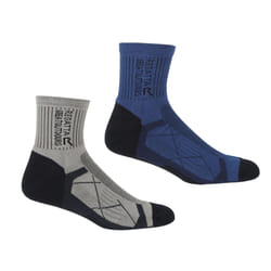 Regatta Mens Active Outdoor Socks (Pack of 2) - 6 UK-8 UK, Navy/Dark Steel