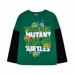 Teenage Mutant Ninja Turtles Boys Text Long-Sleeved T-Shirt - 3-4 Years, Green