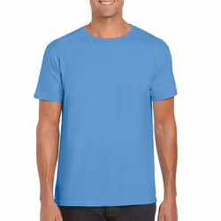 Gildan Mens Soft Style Ringspun T Shirt - XXL, Carolina Blue