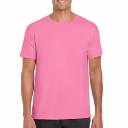 Gildan Mens Soft Style Ringspun T Shirt - 3XL, Azalea
