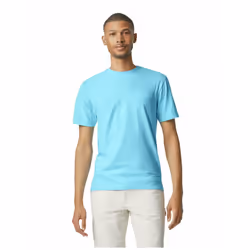 Gildan Mens Soft Style Ringspun T Shirt - L, Sky Blue