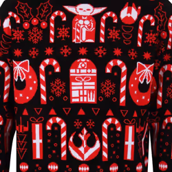 Star Wars: The Mandalorian Unisex Adult Candy Cane Knitted Jumper - L, Multicoloured