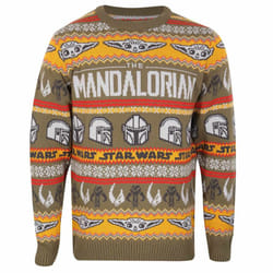 Star Wars Mandalorian Unisex Adult Repeat Print Knitted Jumper - S, Multicoloured
