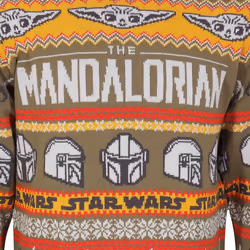 Star Wars Mandalorian Unisex Adult Repeat Print Knitted Jumper - S, Multicoloured