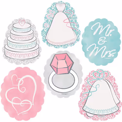 Unique Party Assorted Designs Wedding Stickers (Pack of 24)