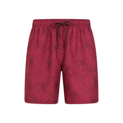 Mountain Warehouse Mens Palm Leaf Swim Shorts - S, Burgundy