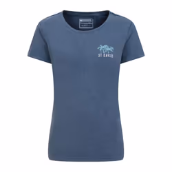Mountain Warehouse Womens/Ladies St Davids Printed Organic T-Shirt - 14 UK, Blue