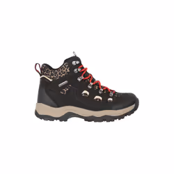 Mountain Warehouse Womens/Ladies Adventurer Leopard Print Faux Suede Waterproof Walking Boots - 4.5 UK, Black