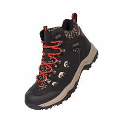 Mountain Warehouse Womens/Ladies Adventurer Leopard Print Faux Suede Waterproof Walking Boots - 5.5 UK, Black