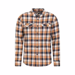 Mountain Warehouse Mens Trace Flannel Long-Sleeved Shirt - XXS, Mustard