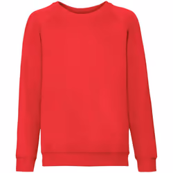 Fruit of the Loom Childrens/Kids Classic Raglan Sweatshirt - 12-13 Years, Red