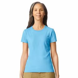 Gildan Womens/Ladies Softstyle Plain Ringspun Cotton Fitted T-Shirt - 8 UK, Sky Blue